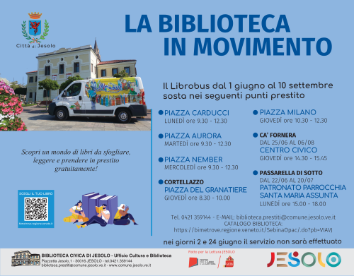 librobus prestito itinerante gratuito di libri - Jesolo, 2025
